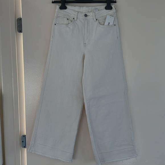 H&M Culotte Jupe-Culotte High Waist White Jeans Size 27 - Picture 12 of 17